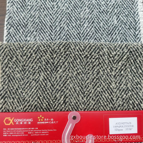 Boucle loops yarn herringbone design fabrics